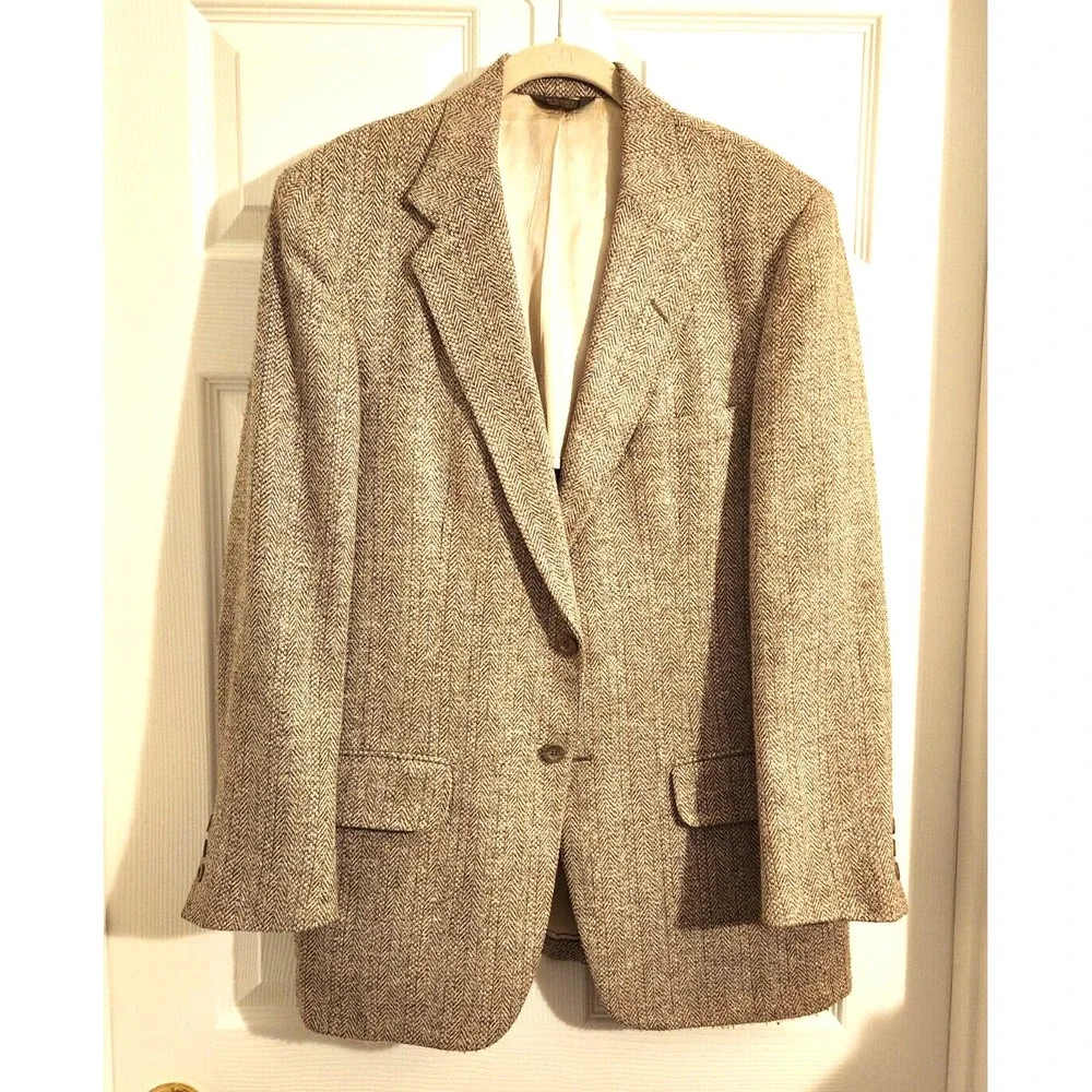 Kuppenheimer Mens Vintage Tweed Herringbone Wool Blazer Sports Jacket